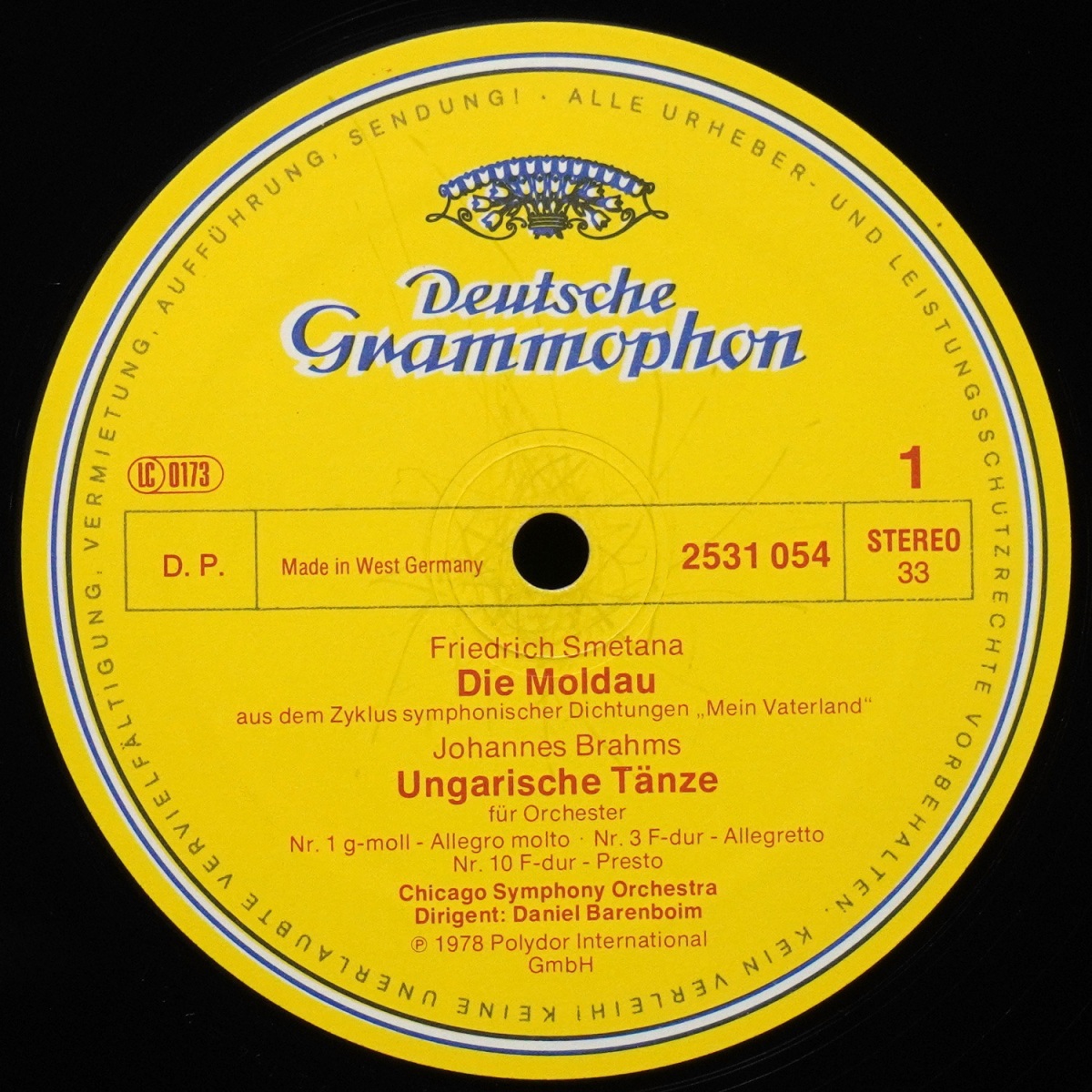 LP Daniel Barenboim — Die Moldau • Ungarische Tanze = Hungarian Dances / Les Preludes • Slawische Tanze = Slavonic Dances фото 2