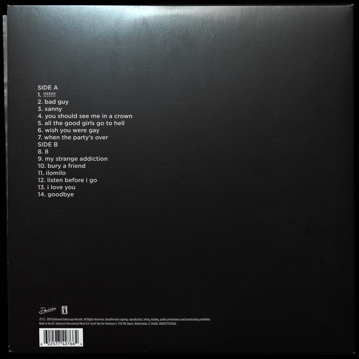 LP Billie Eilish — When We All Fall Asleep, Where Do We Go? (цветной винил) фото 2