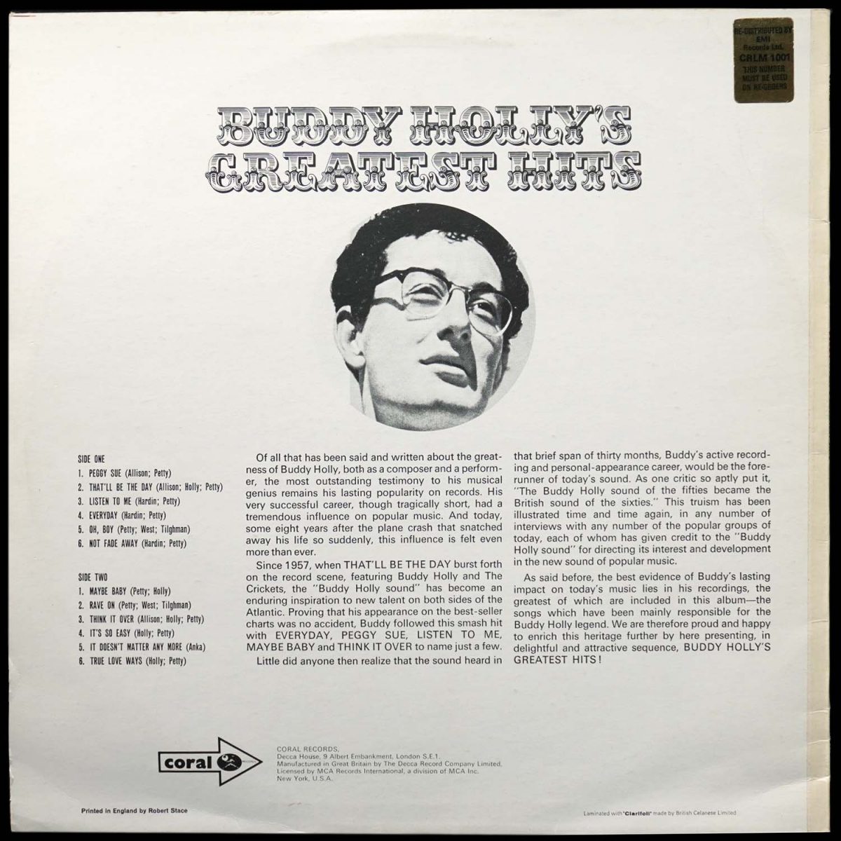 LP Buddy Holly — Greatest Hits (моно) фото 3