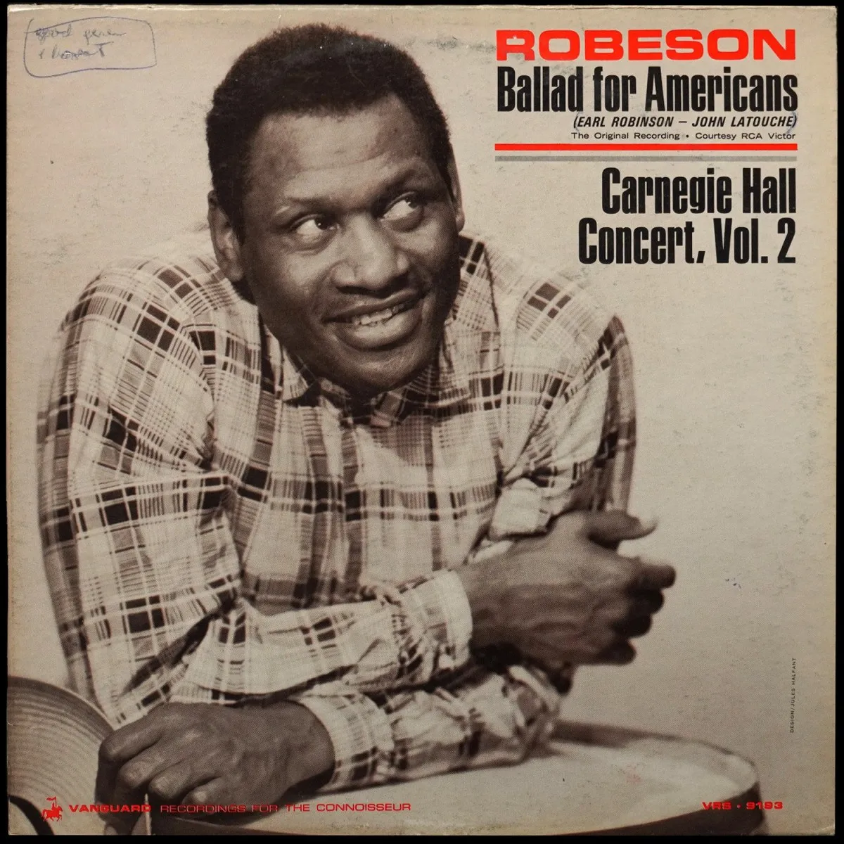 LP Paul Robeson — Ballad For Americans And Carnegie Hall Concert, Vol. 2 (моно) фото