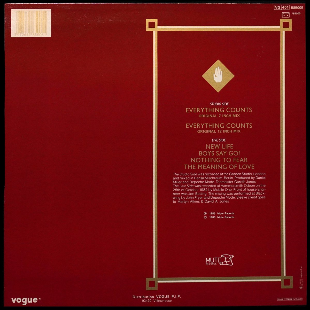 LP Depeche Mode — Everything Counts And Live Tracks (макси сингл) фото 3