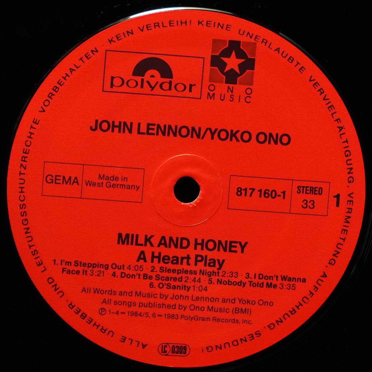 LP John Lennon & Yoko Ono — Milk And Honey фото 2