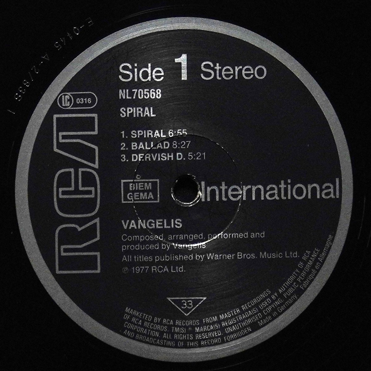 LP Vangelis — Spiral фото 2