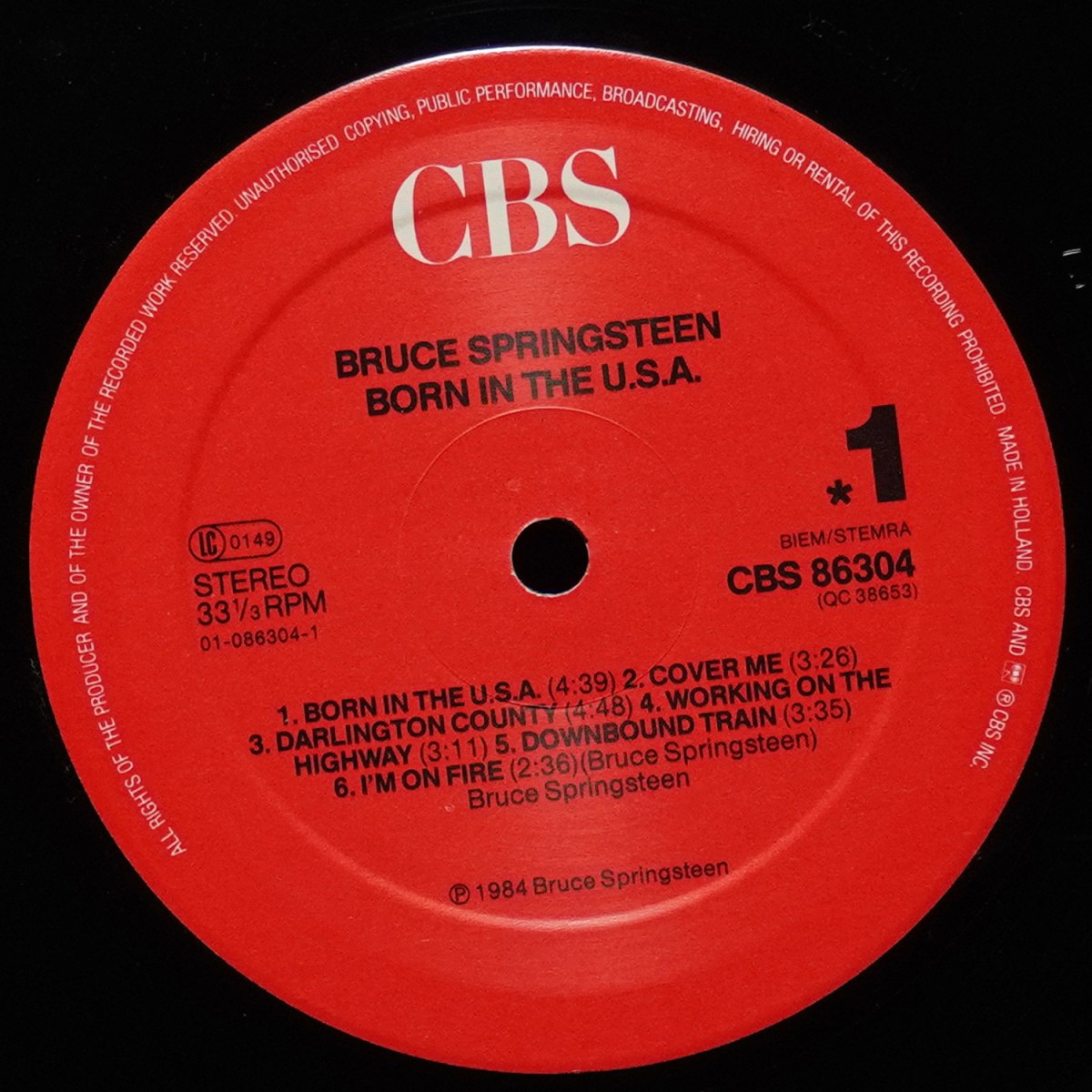 LP Bruce Springsteen — Born In The U.S.A. фото 3