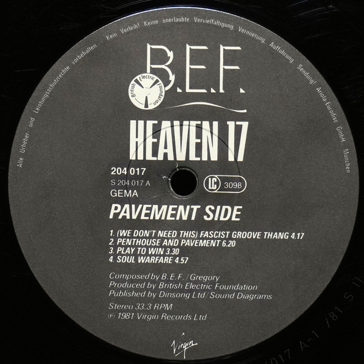 LP Heaven 17 — Penthouse And Pavement фото 2