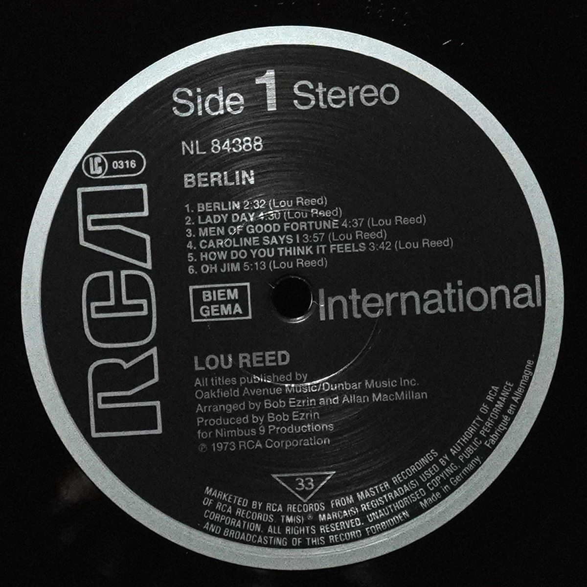 LP Lou Reed — Berlin фото 3