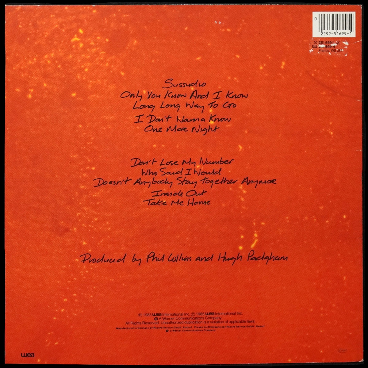 LP Phil Collins — No Jacket Required фото 2