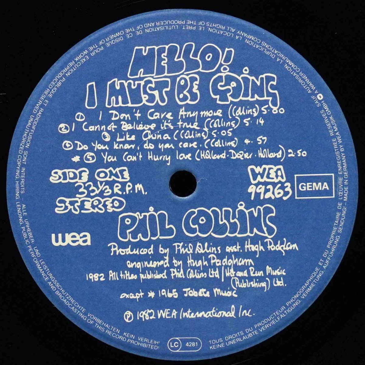 LP Phil Collins — Hello, I Must Be Going! фото 2
