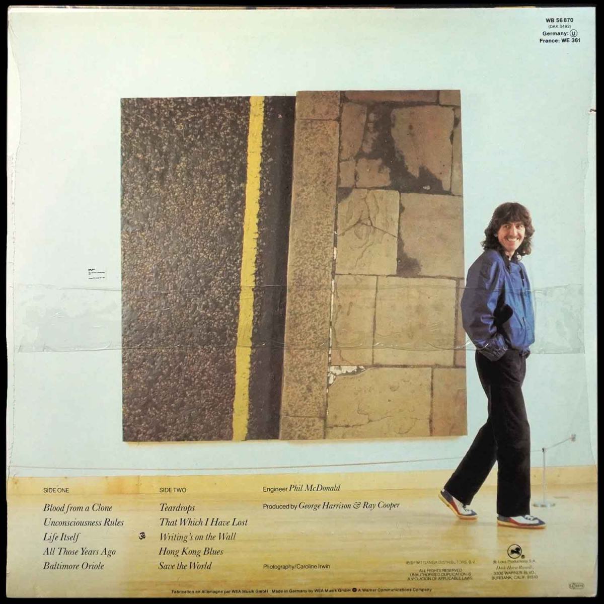 LP George Harrison — Somewhere In England (запечатанный оригинал) фото 2