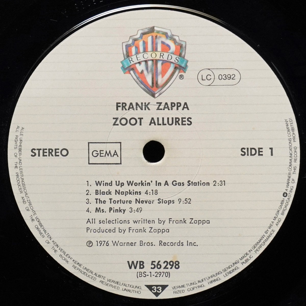 LP Frank Zappa — Zoot Allures фото 3