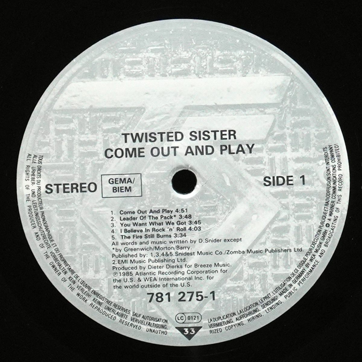 LP Twisted Sister — Come Out And Play фото 3