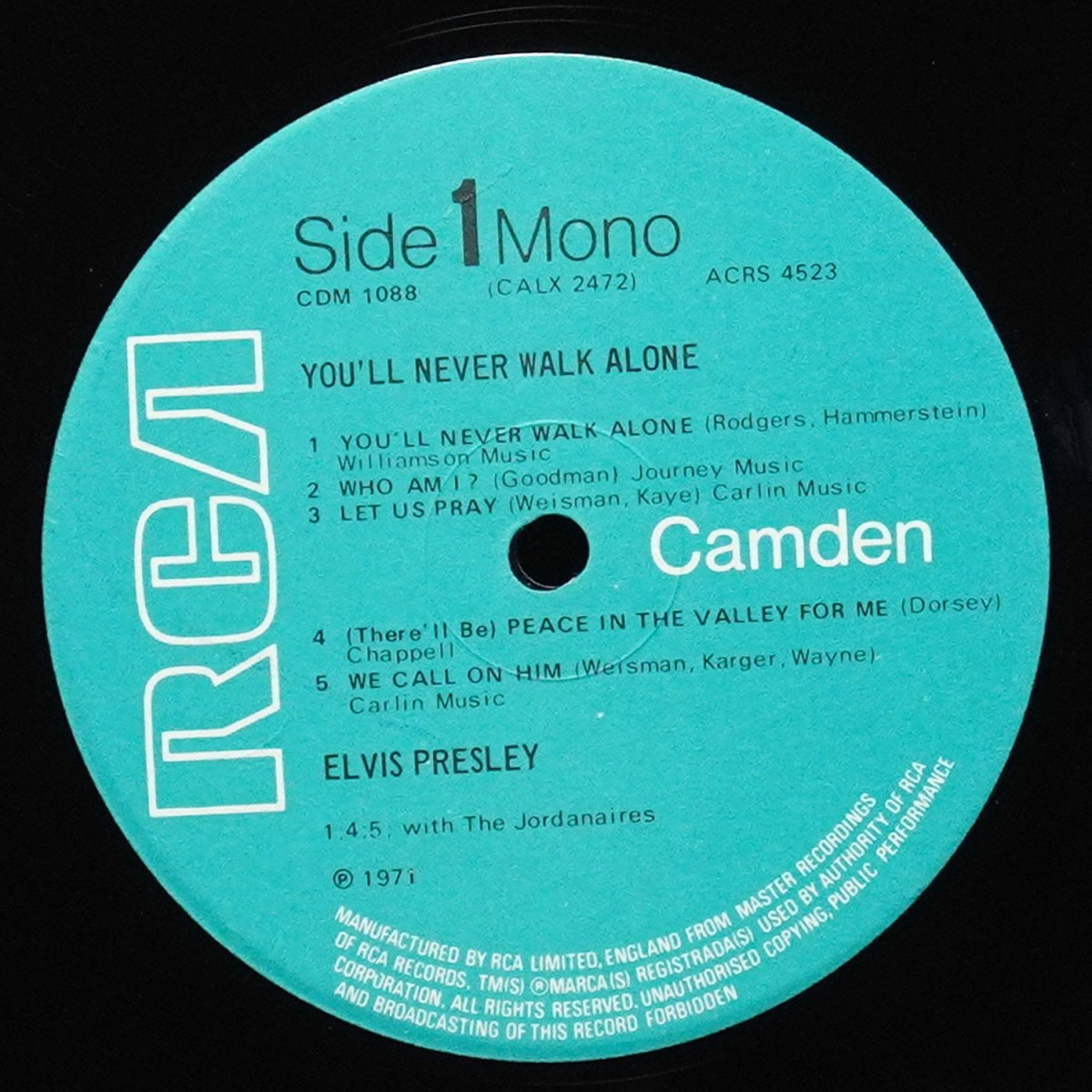 LP Elvis Presley — You'll Never Walk Alone (моно) фото 2