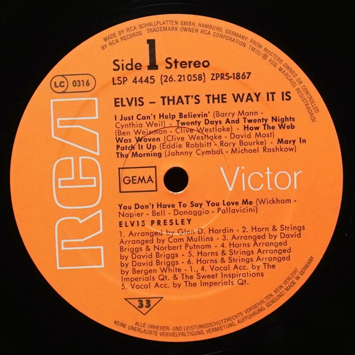 LP Elvis Presley — That's The Way It Is фото 2