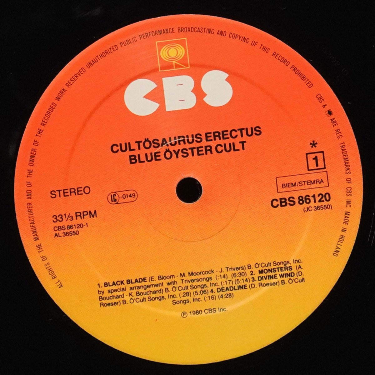 LP Blue Oyster Cult — Cultosaurus Erectus фото 3