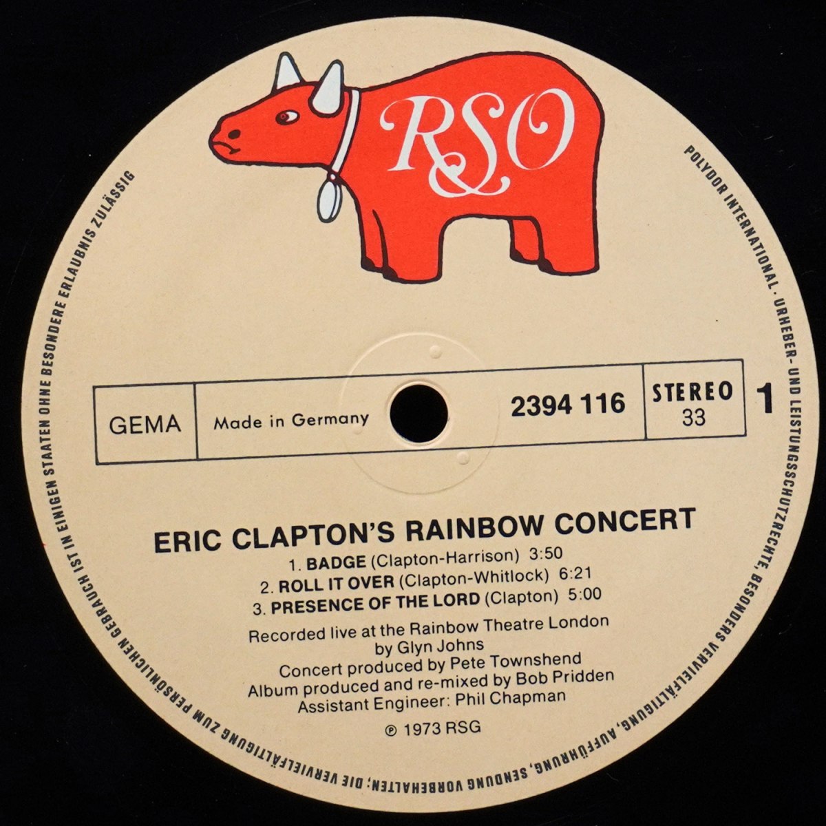 LP Eric Clapton — Eric Clapton's Rainbow Concert фото 3