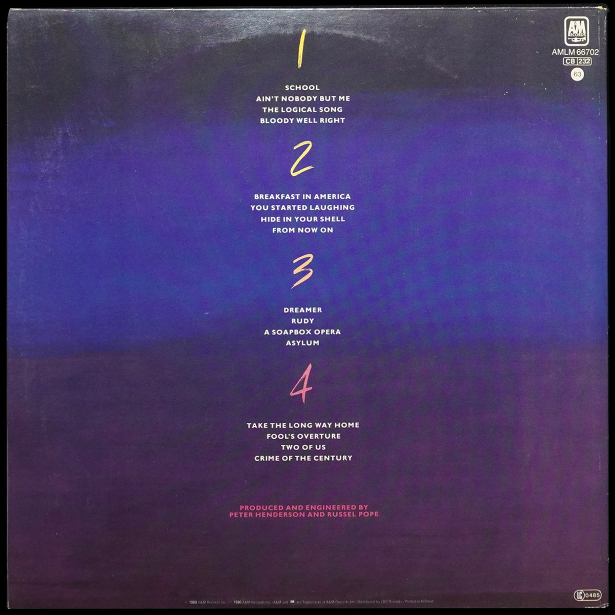 LP Supertramp — Paris (2LP) фото 3