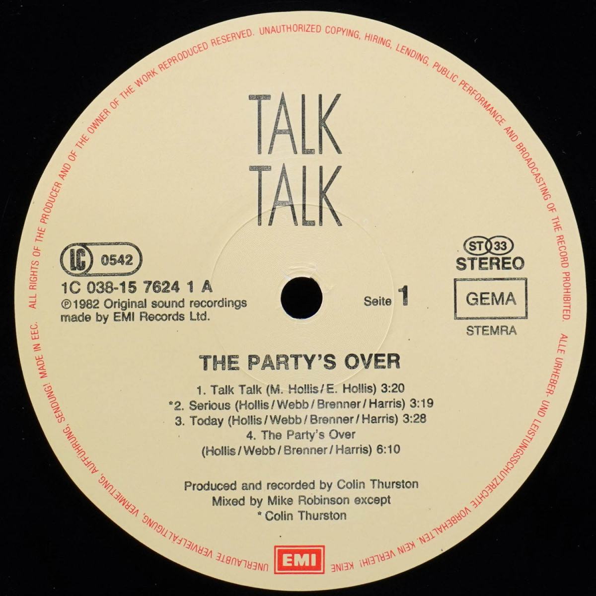 LP Talk Talk — Party's Over фото 3