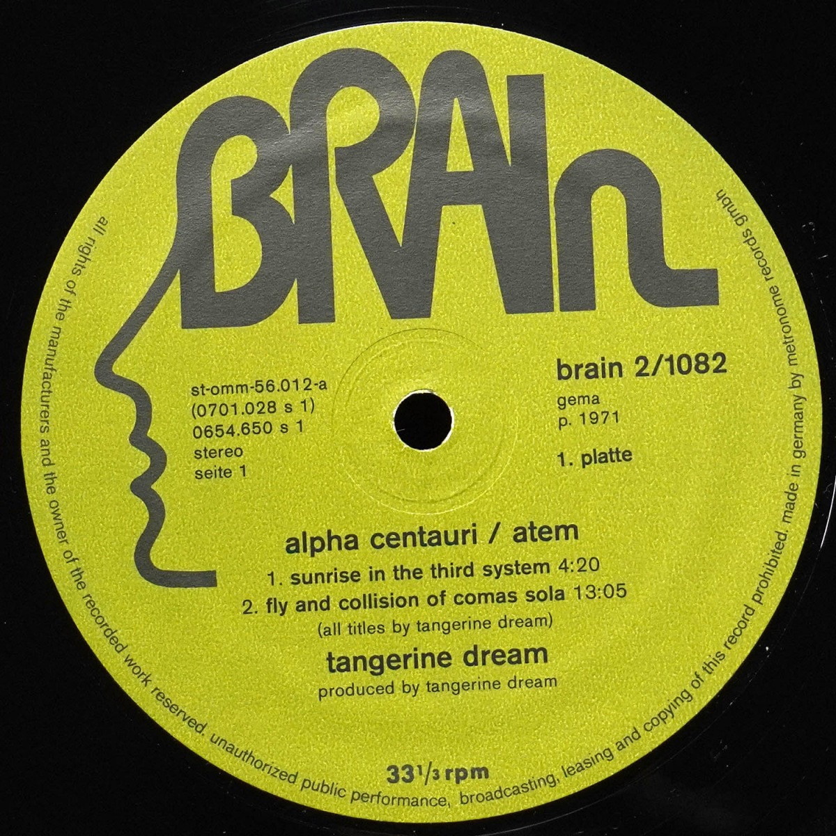 LP Tangerine Dream — Alpha Centauri / Atem (2LP) фото 3