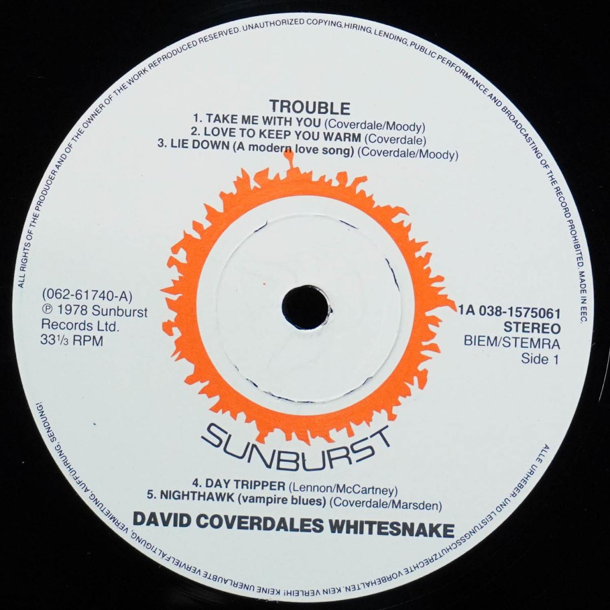 LP Whitesnake — Trouble фото 2