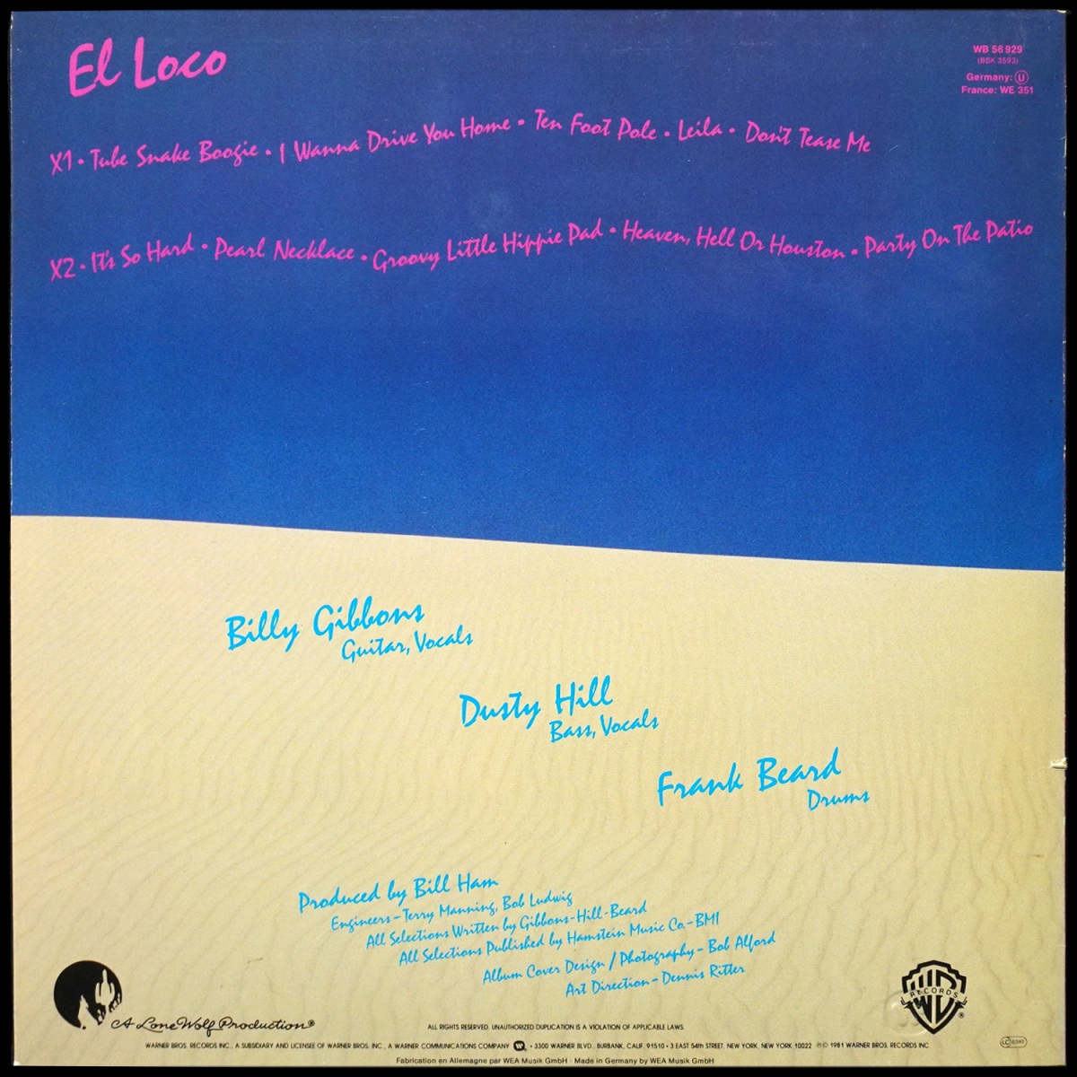 LP ZZ Top — El Loco фото 3