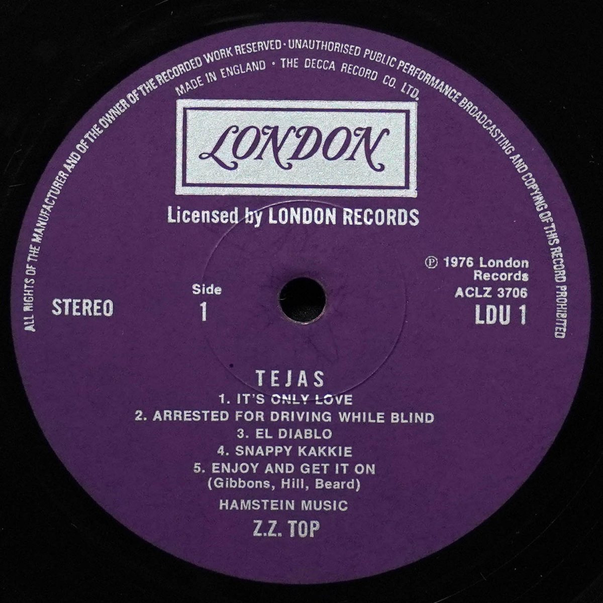 LP ZZ Top — Tejas фото 2