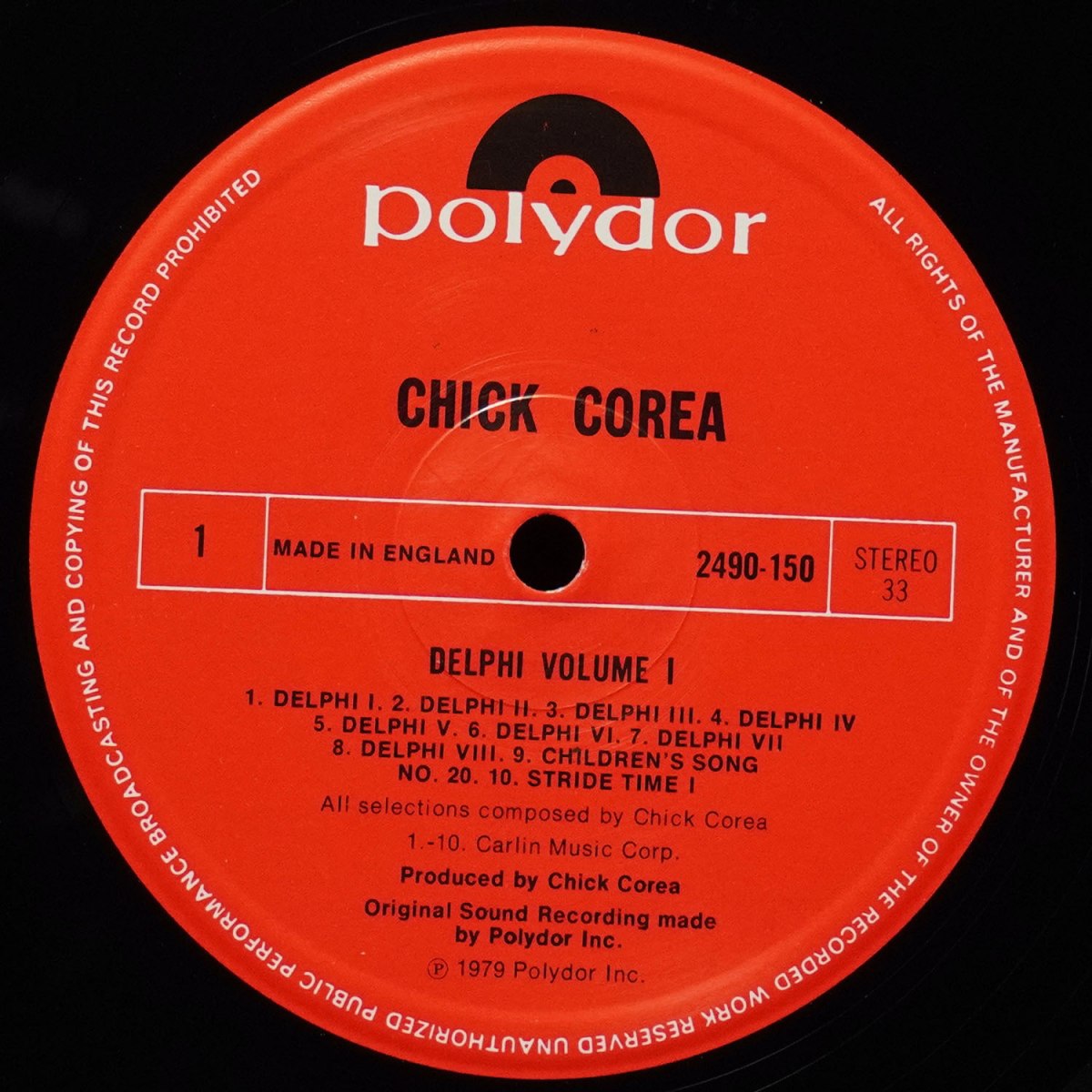 LP Chick Corea — Delphi 1 Solo Piano Improvisations фото 3