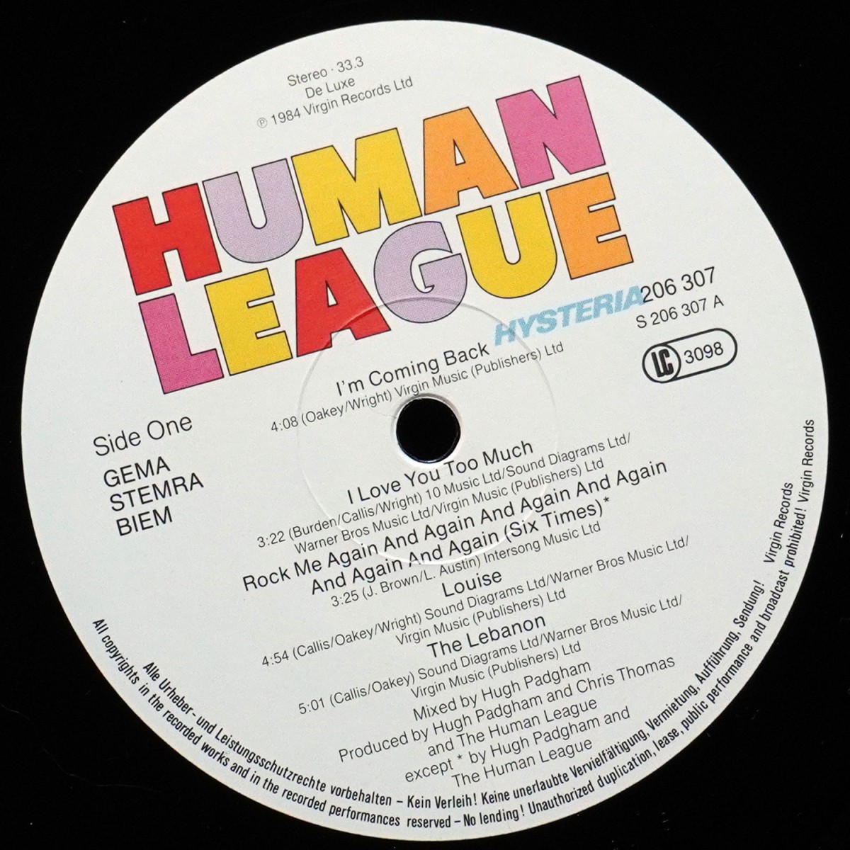 LP Human League — Hysteria фото 3