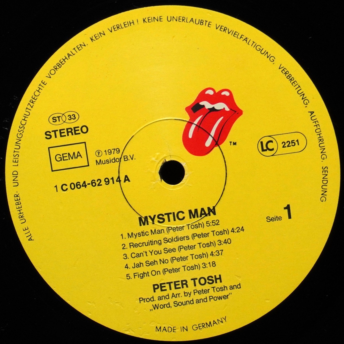 LP Peter Tosh — Mystic Man фото 2