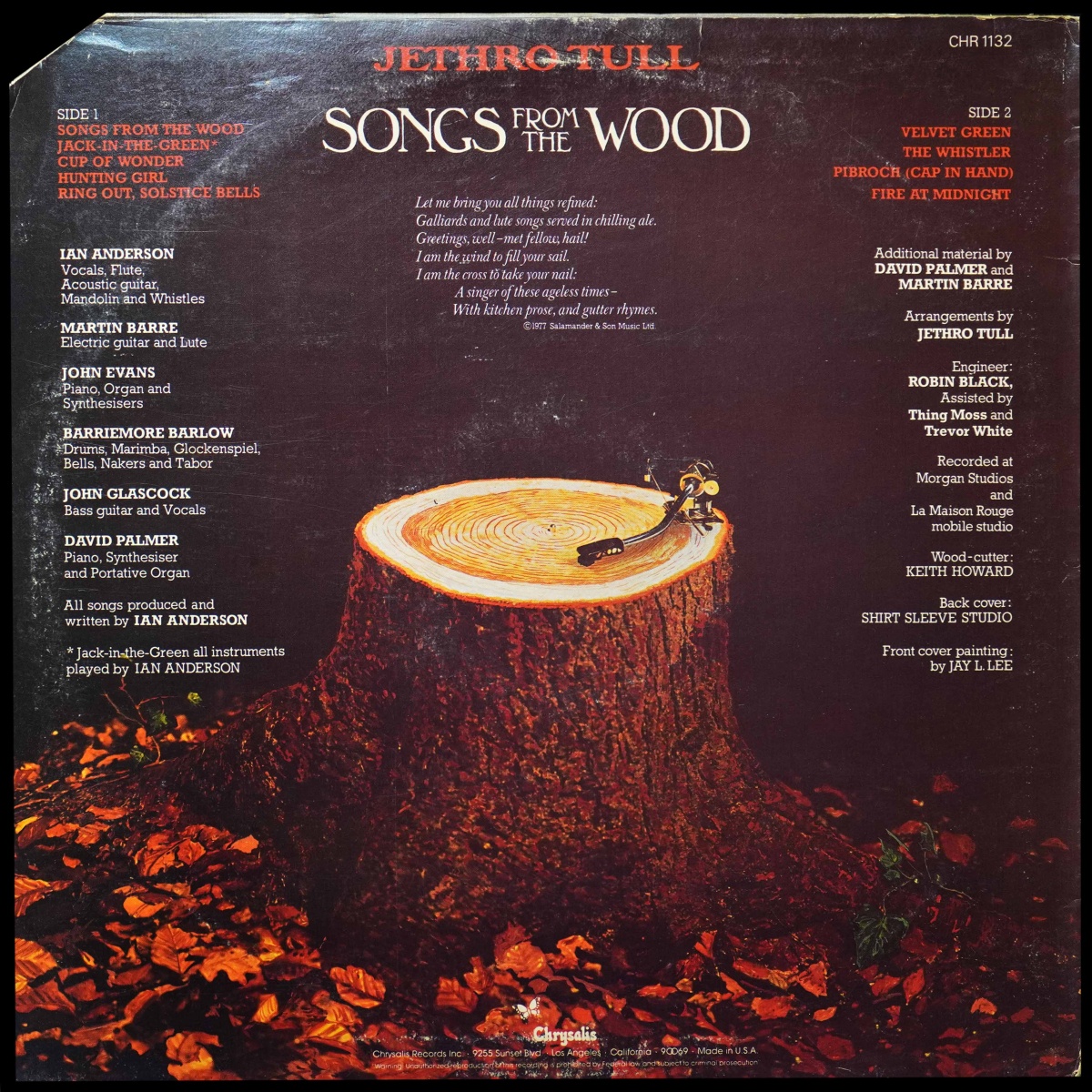 LP Jethro Tull — Songs From The Wood фото 2