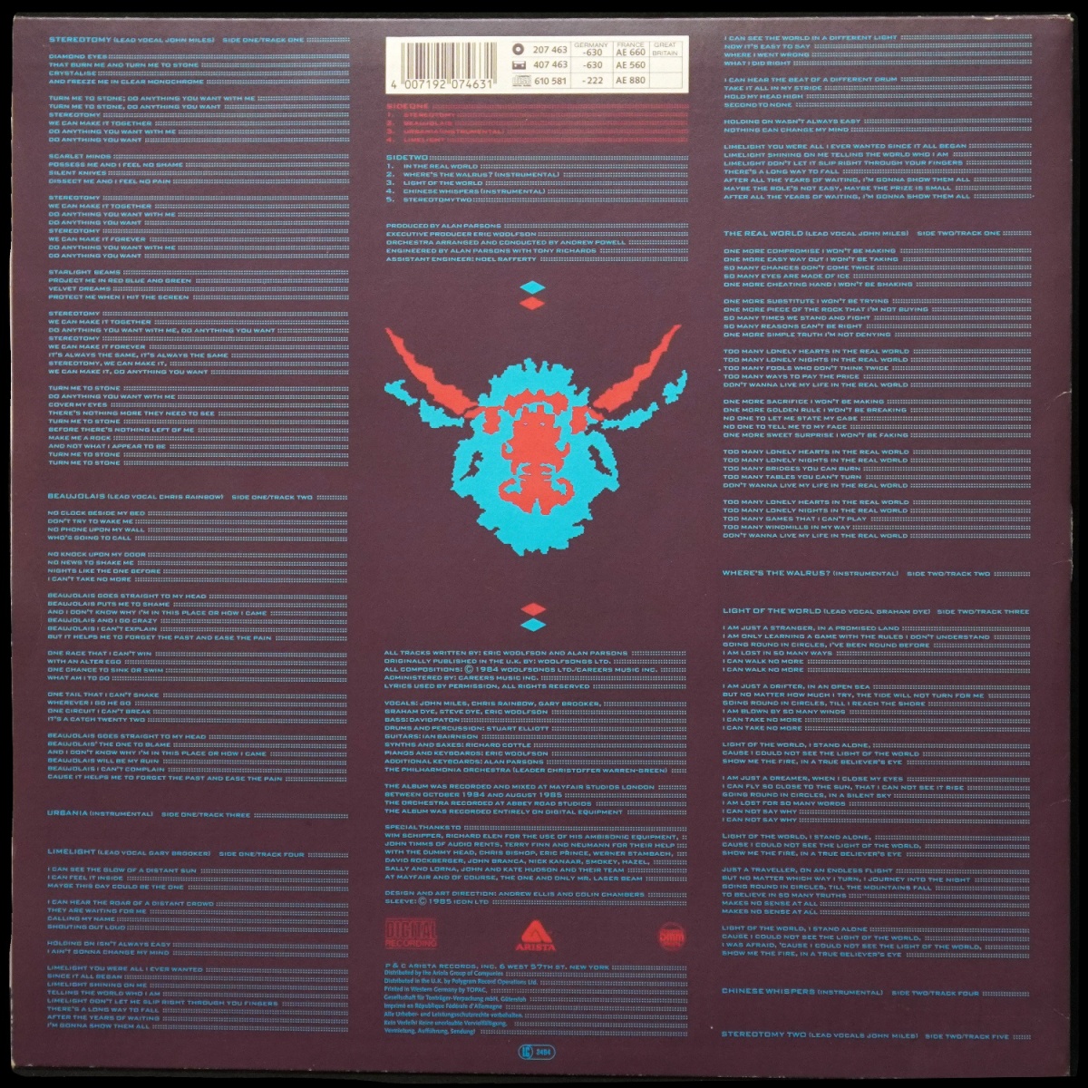 LP Alan Parsons Project — Stereotomy фото 4