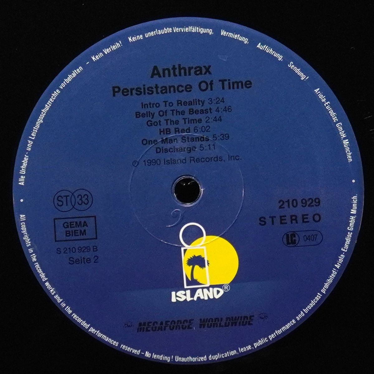 LP Anthrax — Persistence Of Time фото 4