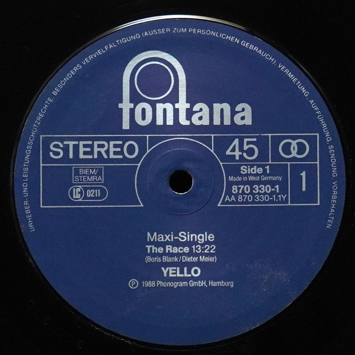 LP Yello — Race (макси сингл) фото 3