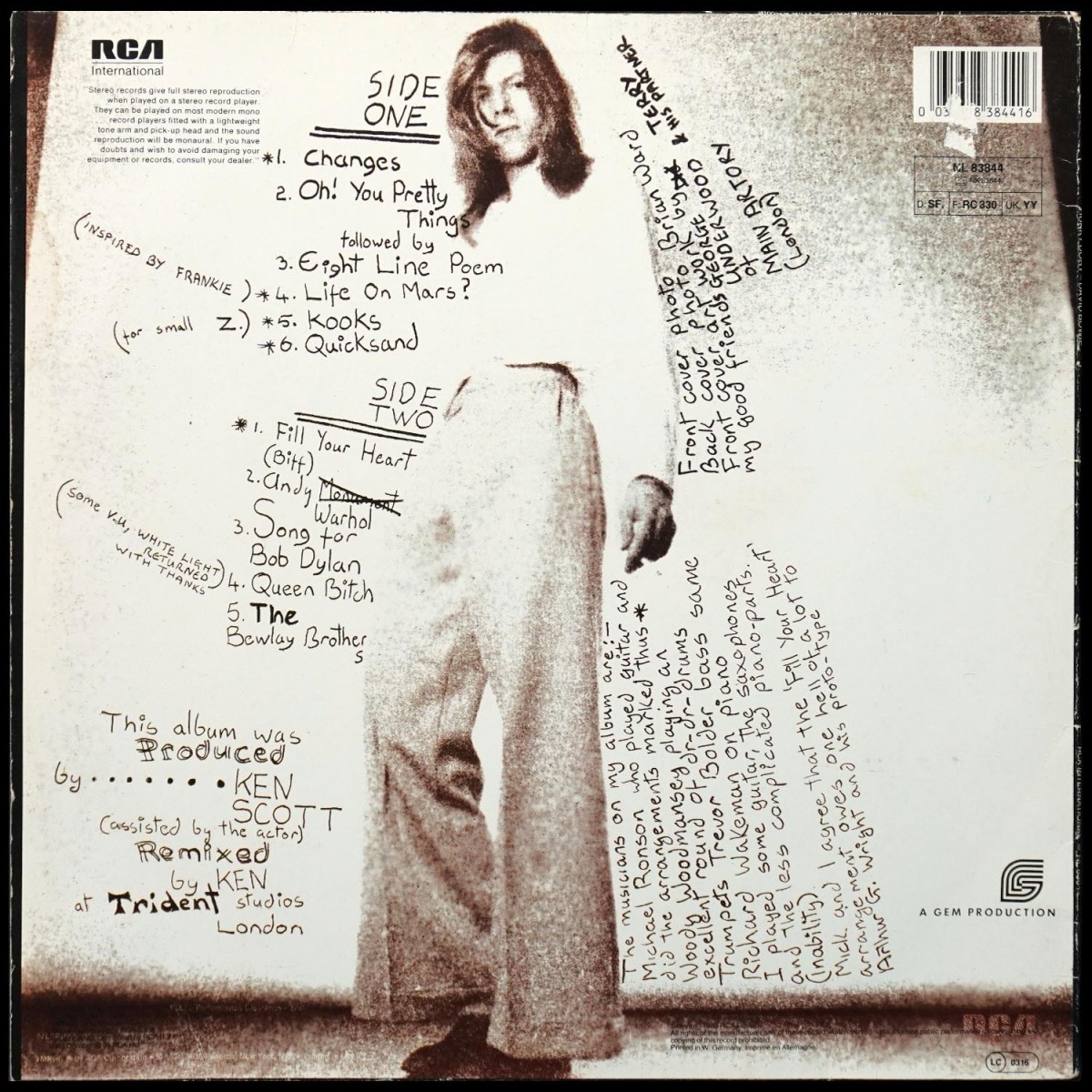 LP David Bowie — Hunky Dory фото 3