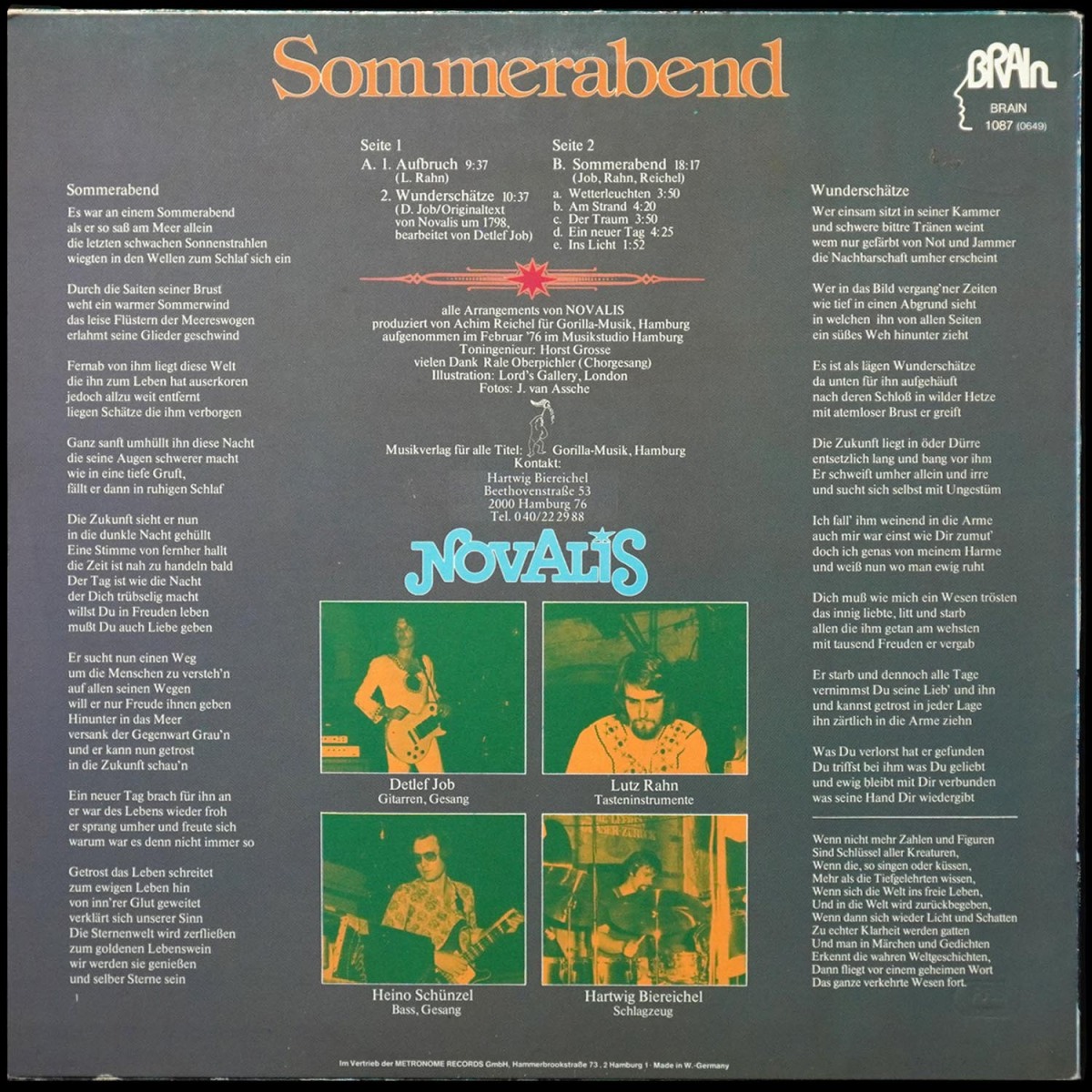 LP Novalis — Sommerabend фото 3