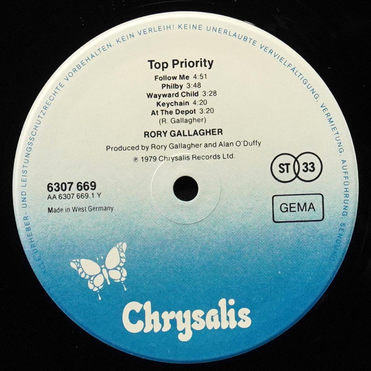 LP Rory Gallagher — Top Priority фото 2
