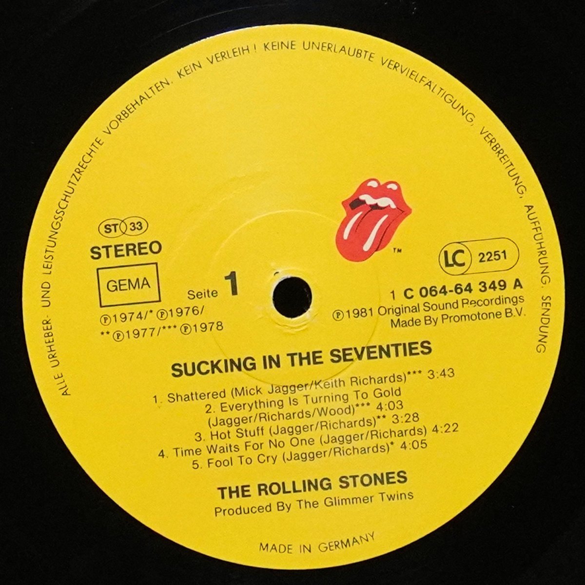 LP Rolling Stones — Sucking In The Seventies фото 3