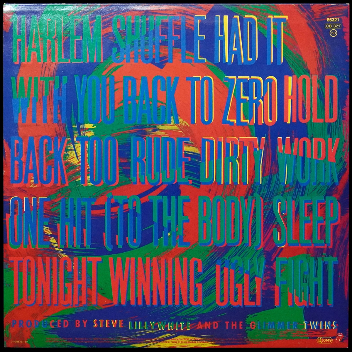 LP Rolling Stones — Dirty Work фото 2