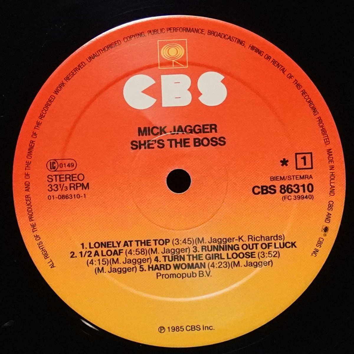 LP Mick Jagger — She's The Boss фото 2