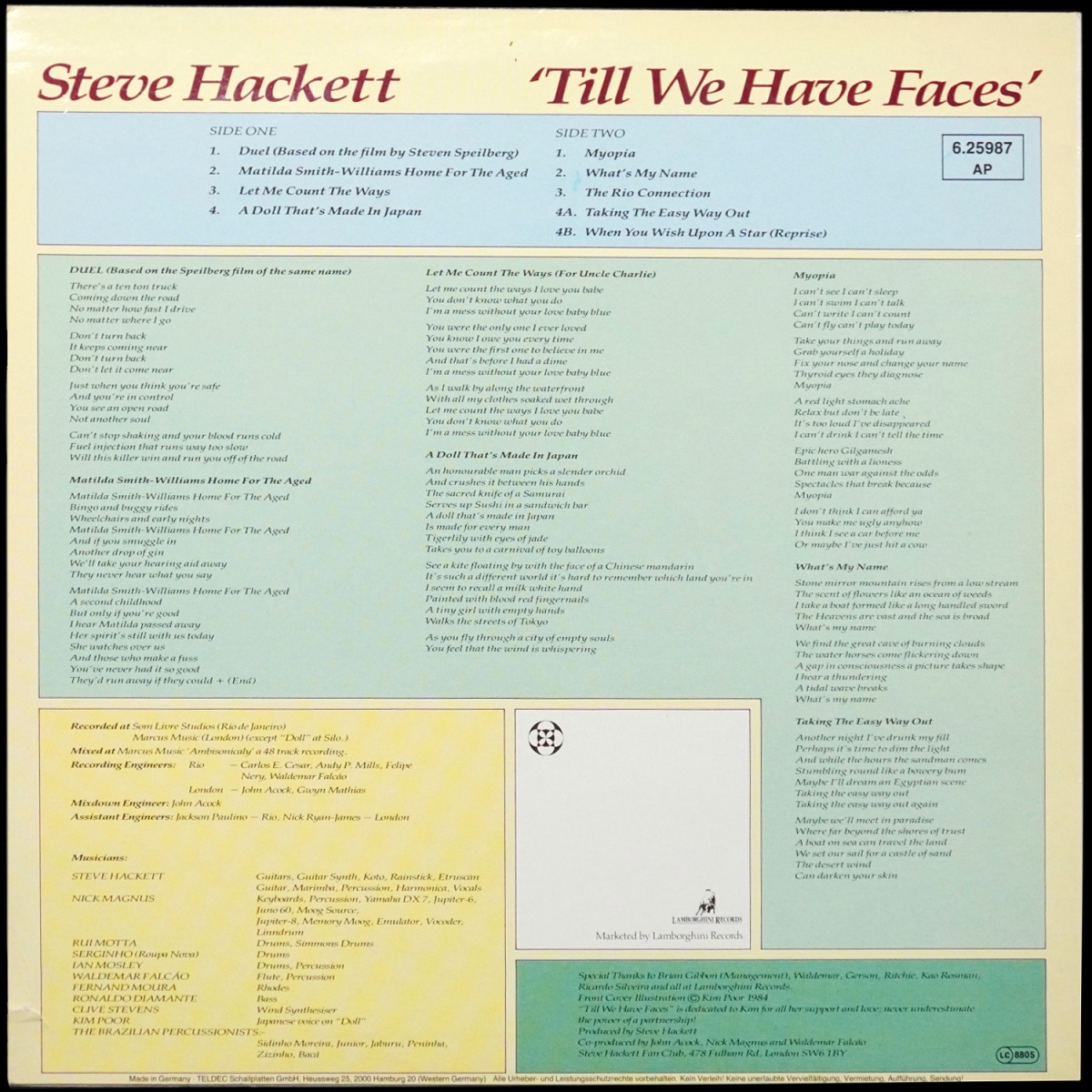 LP Steve Hackett — Till We Have Faces фото 2