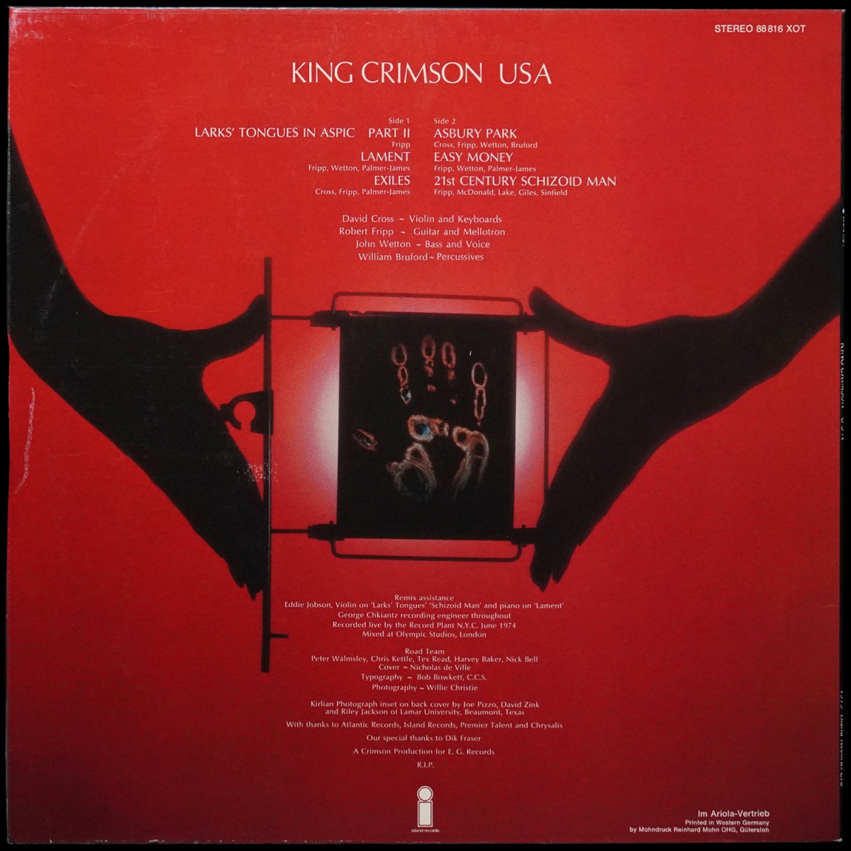LP King Crimson — U.S.A. фото 2