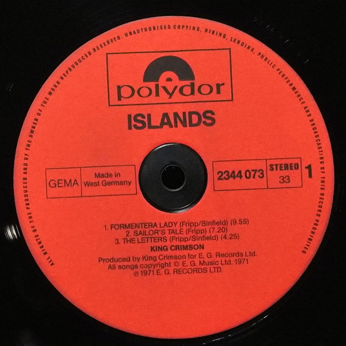 LP King Crimson — Islands фото 3