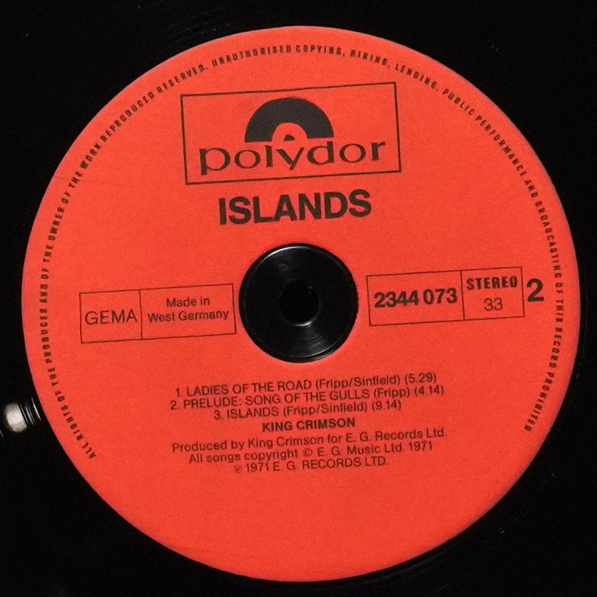 LP King Crimson — Islands фото 4