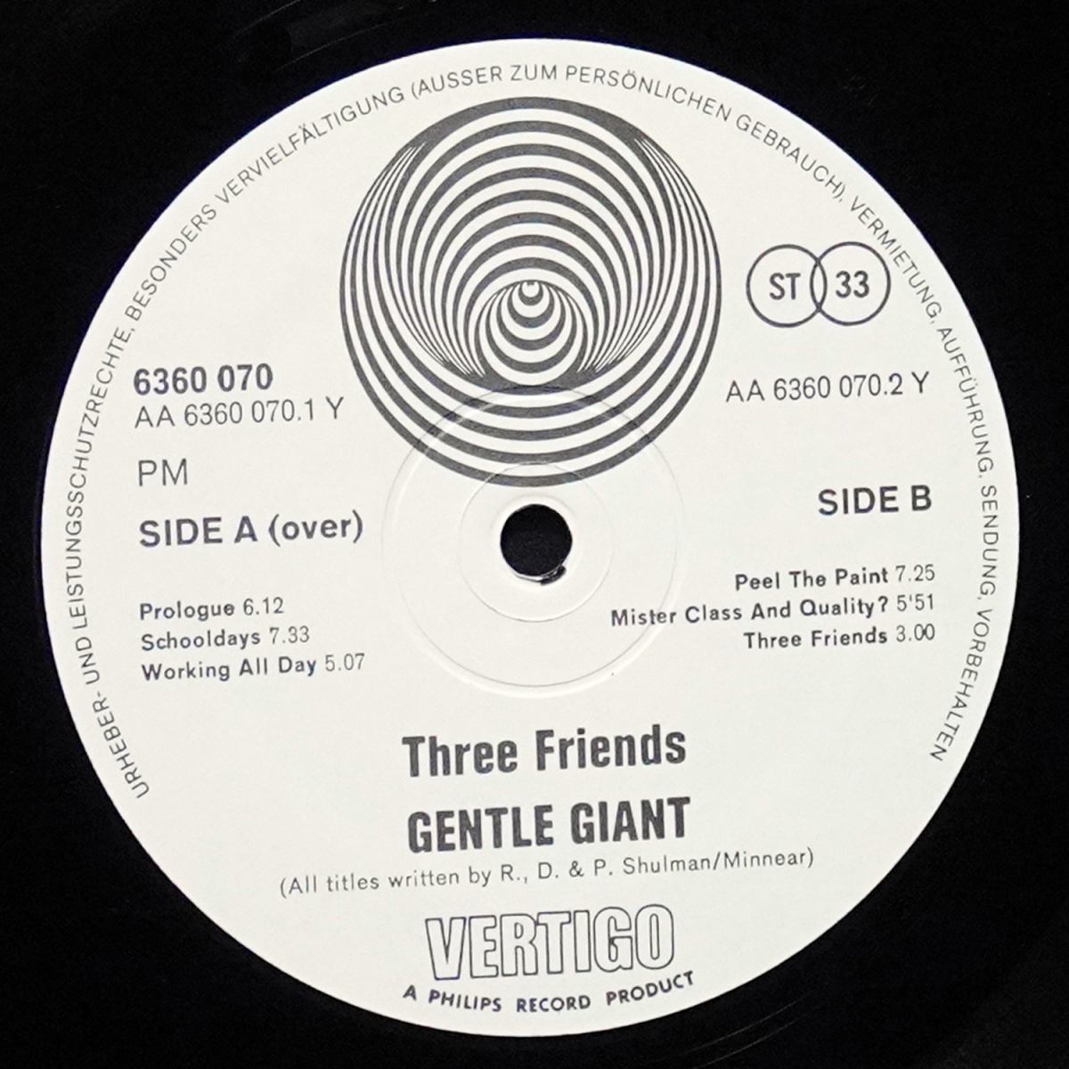 LP Gentle Giant — Three Friends фото 5
