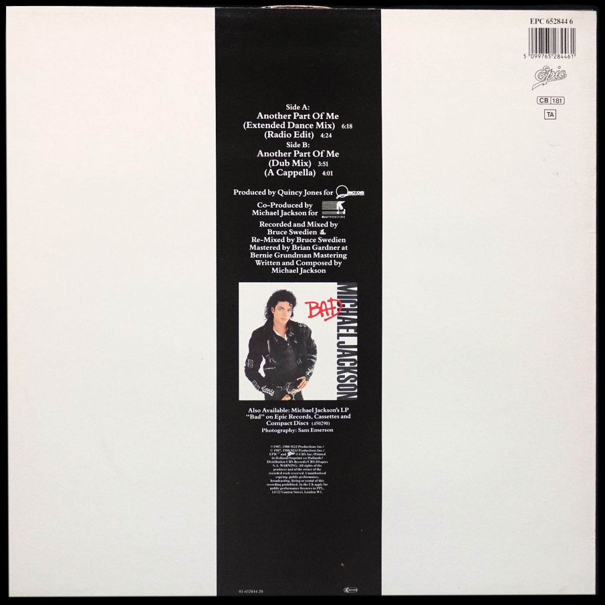 LP Michael Jackson — Another Part Of Me (Extended Dance Mix) (макси сингл) фото 2