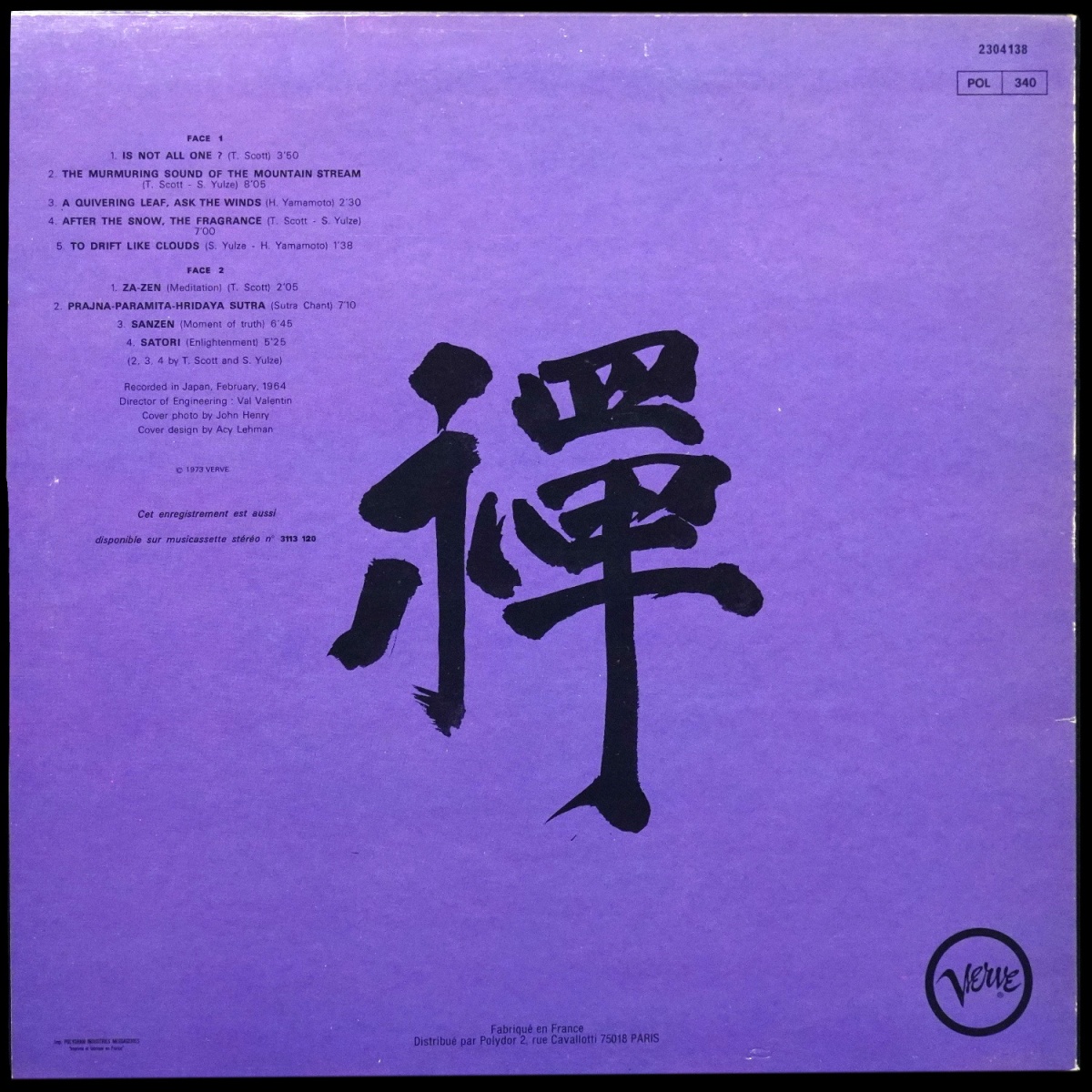 LP Tony Scott — Music For Zen Meditation And Other Joys фото 3