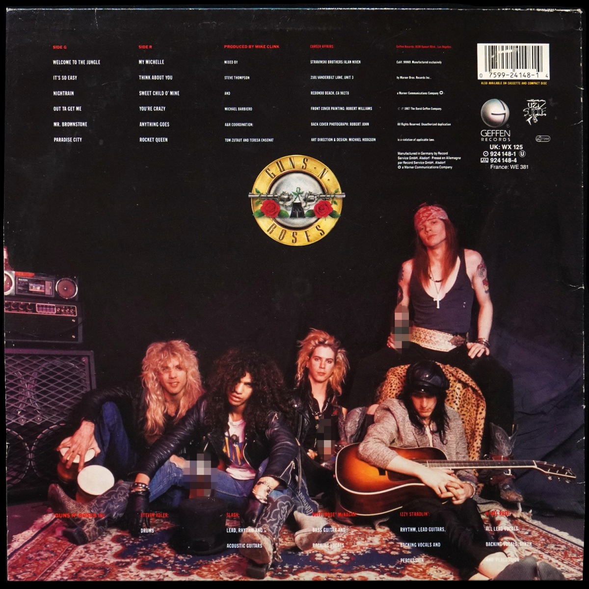 LP Guns N' Roses — Appetite For Destruction фото 3