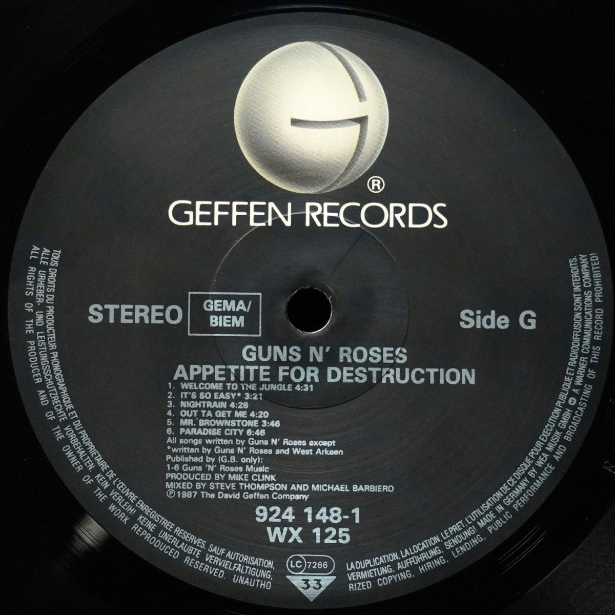 LP Guns N' Roses — Appetite For Destruction фото 2