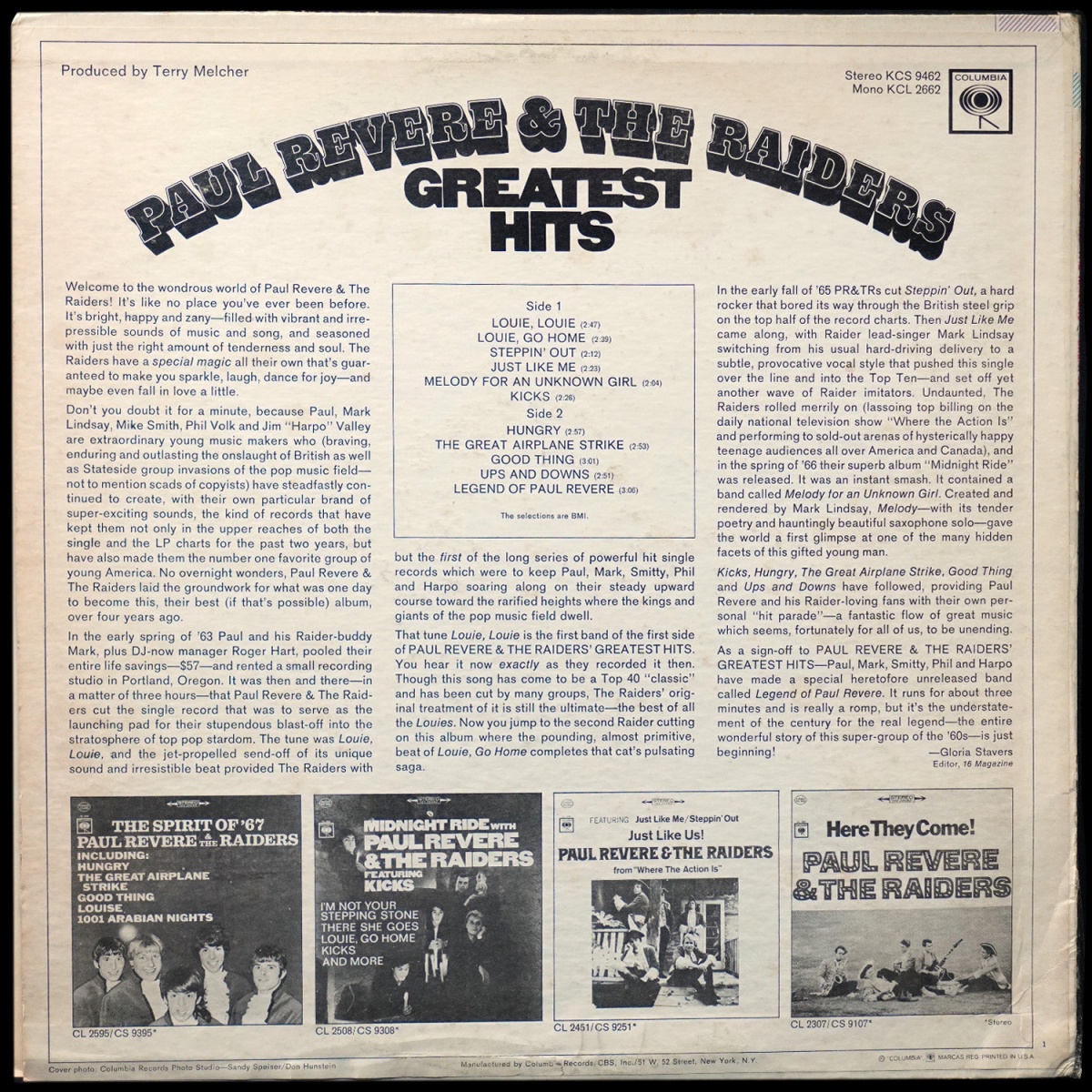 LP Paul Revere & The Raiders — Paul Revere & The Raiders' Greatest Hits фото 3