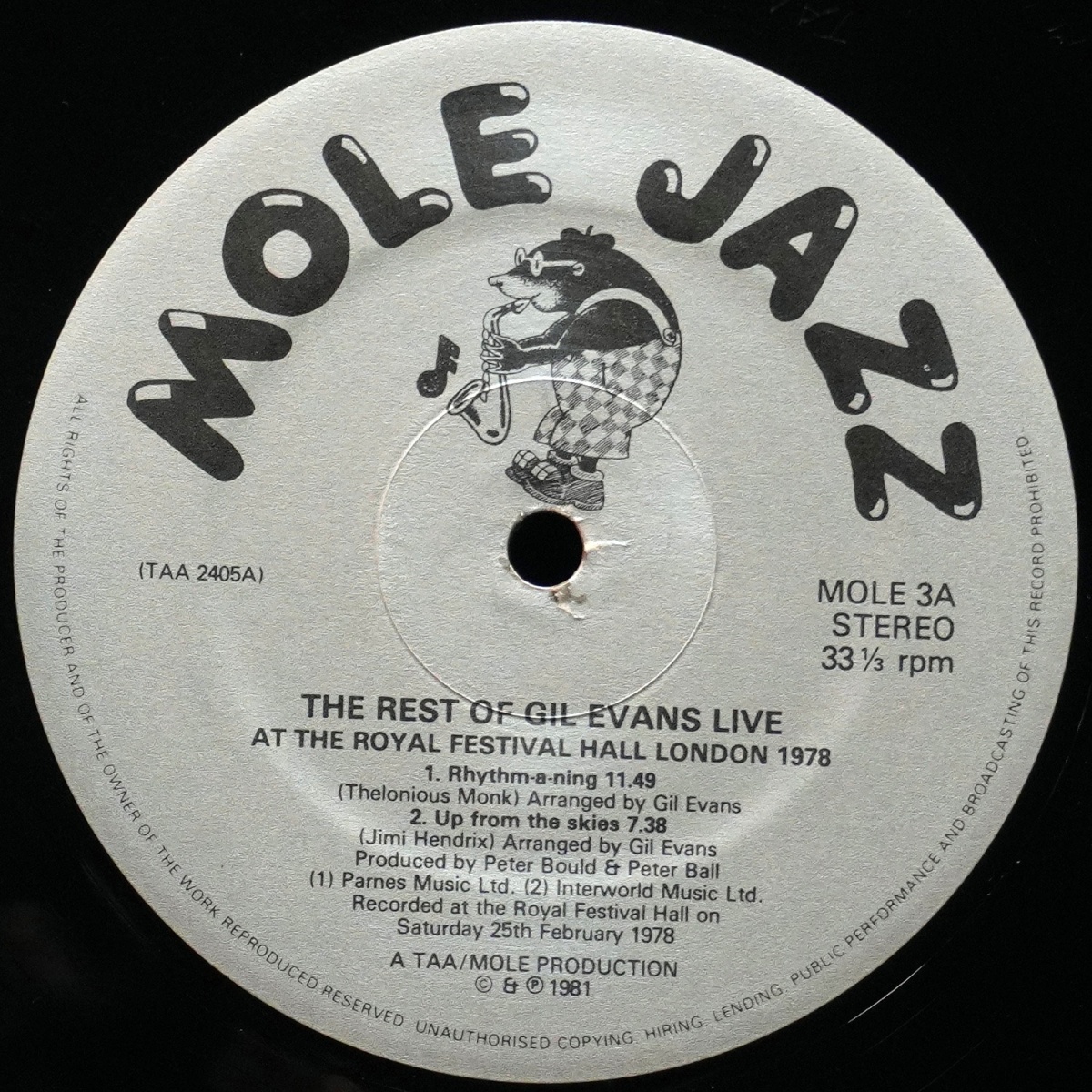 LP Gil Evans — Rest Of Gil Evans Live At The Royal Festival Hall London 1978 фото 3