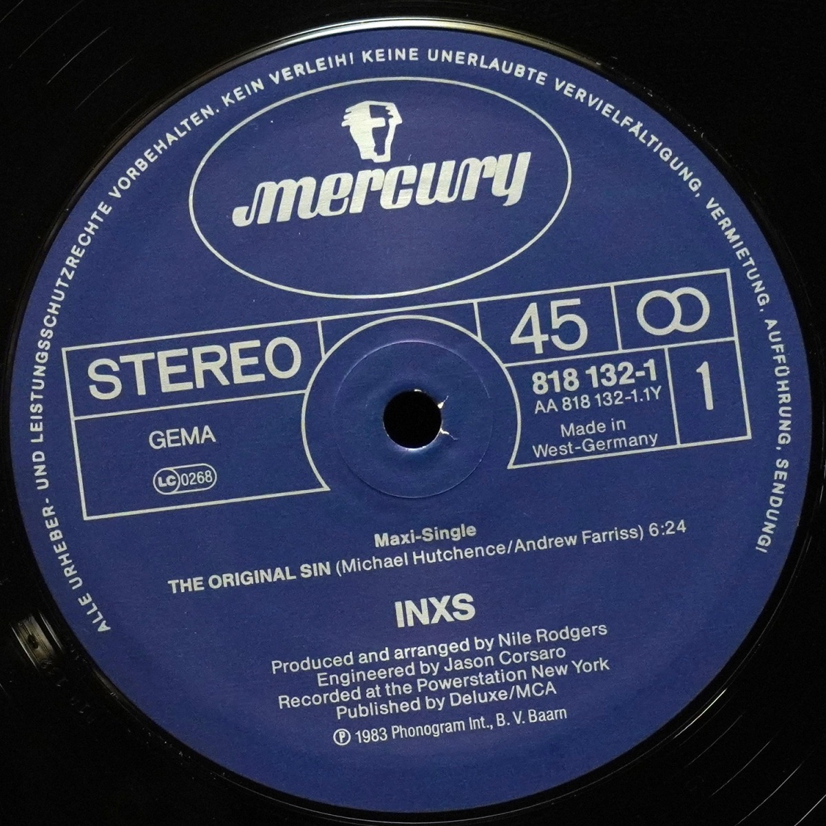 LP Inxs — Original Sin (Long Version) (макси сингл) фото 2